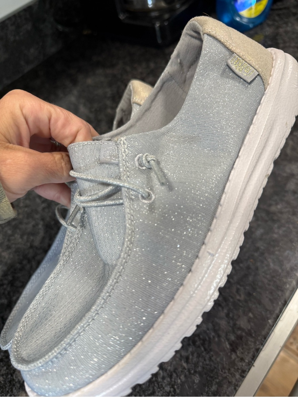Hey Dude women’s silver glitter - Picture 6 of 7